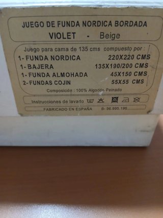 Funda Nórdica 135cm Beige/Morado Flores