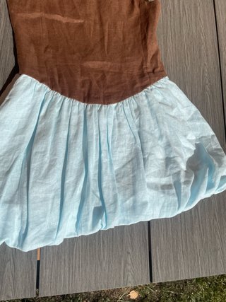 Vestido niña marrón y azul talla 12-13