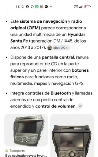 Radio Hyundai Santa Fe 2013-2017 CD Bluetooth