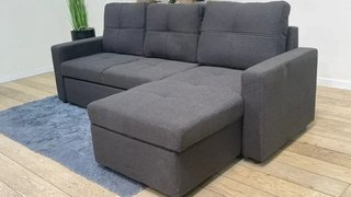 Sofá Cama Gris Tela - Nuevo - Hacemos envíos