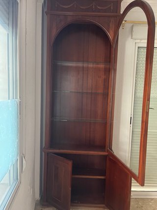 Vitrina antigua madera y cristal