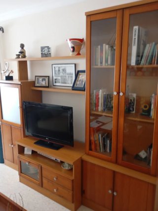 Salón completo: sofá, 2 mesas, mueble