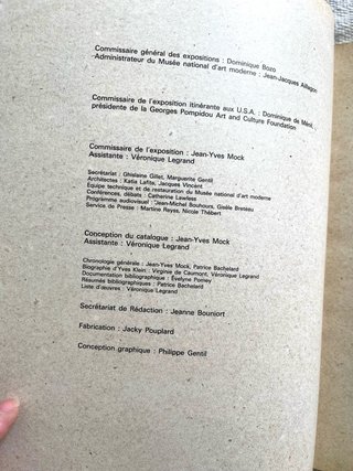 Yves klein /3 mars -23 mai 1983 centre  Pompiou