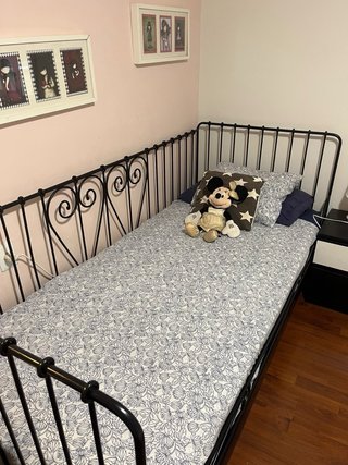 Cama Diván Hierro Forjado Negra