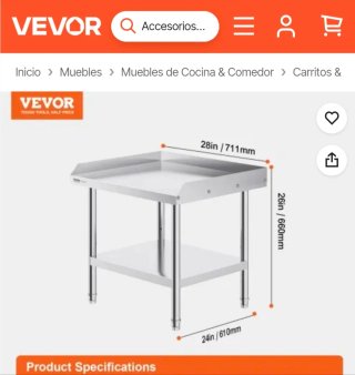 Mesa de trabajo acero inoxidable