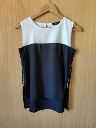Camisa Festa Talla 38 Blanca y Negra