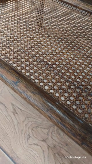 Mesa francesa ratán,  años 60