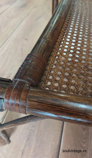 Mesa francesa ratán,  años 60