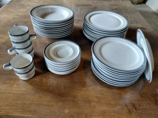 Vajilla Bidasoa Porcelana Azul y Blanca