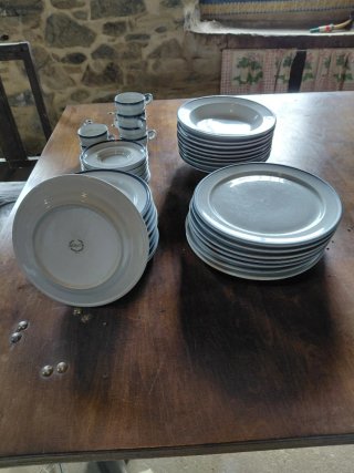 Vajilla Bidasoa Porcelana Azul y Blanca