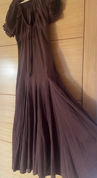 Vestido gasa midi godets Zara Talla S