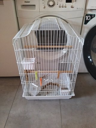 Jaula para pájaros blanca