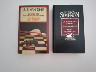 Lote 2 libros novela policiaca Simenon y Van Dine