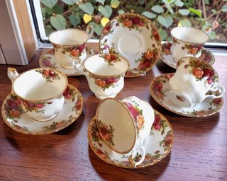 6 Tazas/Platos Vajilla Floral Royal Albert O. C. R
