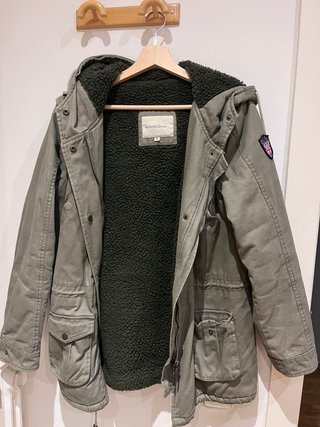 Parka verde forrada talla S