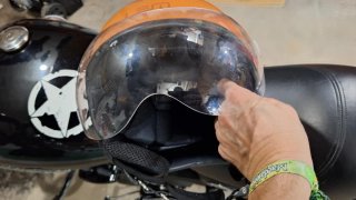 Casco Moto Naranja Retro talla 53/54 (mujer)