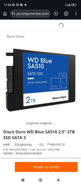 Disco Duro SSD WD Blue SA510 2TB