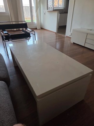 Mesa de centro elevable blanca