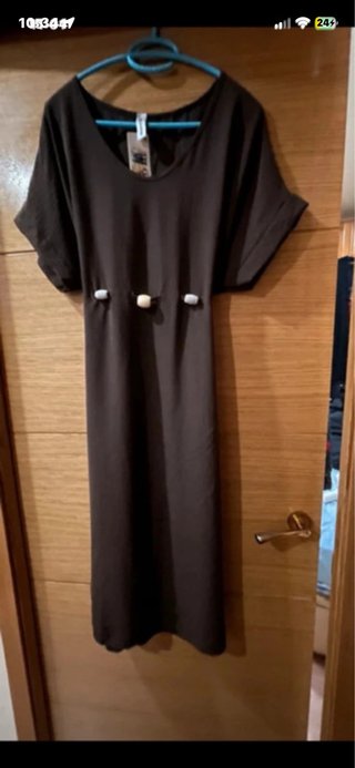Vestido marrón talla grande