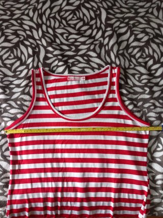 Camiseta tirantes Kindlion rayas roja y blanca XXL
