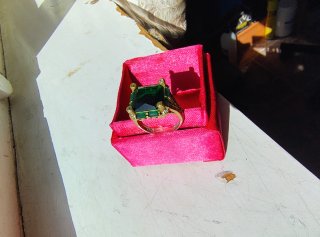 Anillo Vintage Oro y Plata con Esmeralda