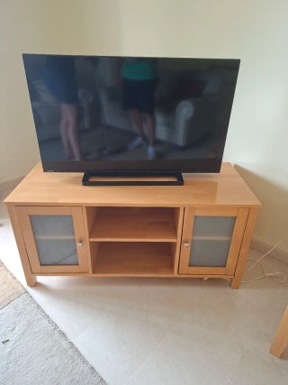 Conjunto Muebles Salón Madera y Cristal