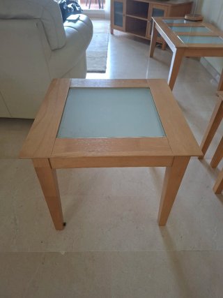 Conjunto Muebles Salón Madera y Cristal