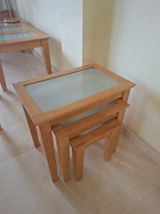 Conjunto Muebles Salón Madera y Cristal