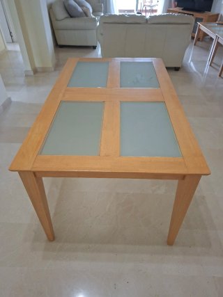 Conjunto Muebles Salón Madera y Cristal