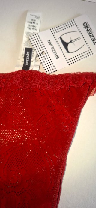 Tanga Tezenis de terciopelo rojo nuevo