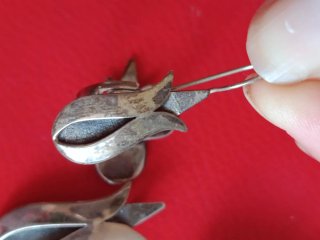 Conjunto de joyería vintage plata flor tulipán