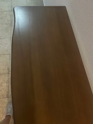 Mesa de entrada madera blanca y marrón