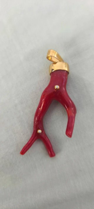 Colgante Oro 18k Coral