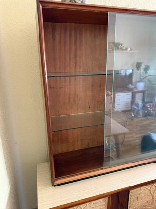 Vitrina vintage madera y cristal