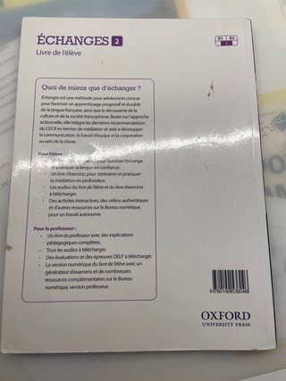 Échanges 2. Livre de l'élève