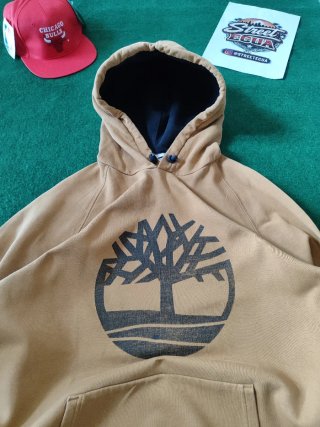 Felpa Timberland Beige Logo Albero Y2K