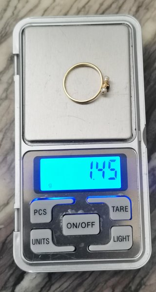 Anillo Oro 18kt Perlas y Zafiro Azul