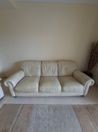 Sofás de piel beige