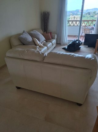 Sofás de piel beige