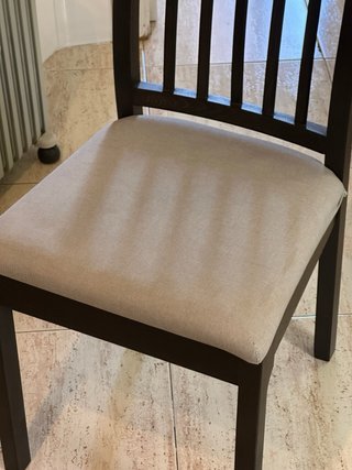 2 Sillas IKEA INGOLF Madera Negra Asiento Beige