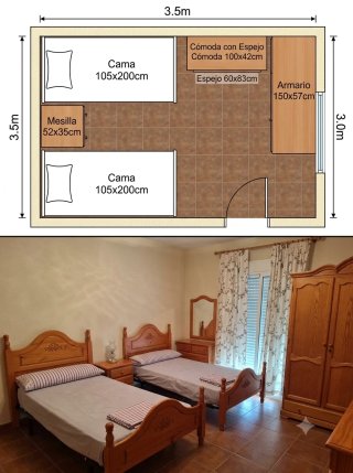 Habitacion de madera completa