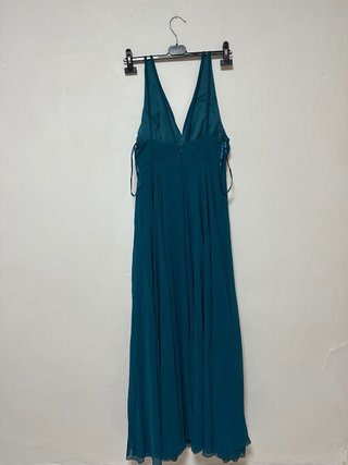 Vestido invitada azul petróleo