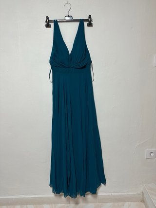 Vestido invitada azul petróleo