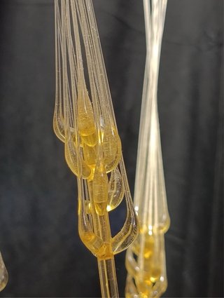 Vaso in cristallo con spighe in vetro di Murano