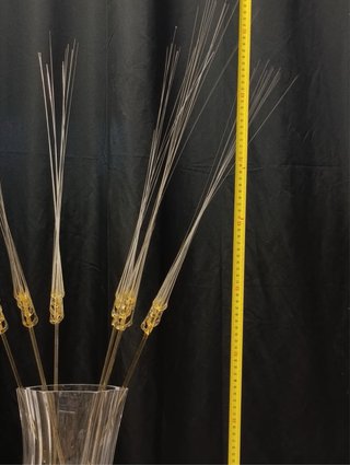 Vaso in cristallo con spighe in vetro di Murano