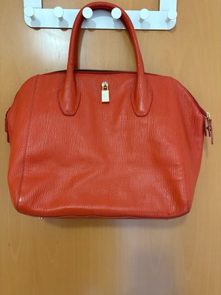 Bolso Piel Furla Naranja-Coral