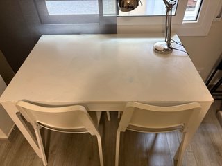 Mesa blanca comedor/escritorio madera