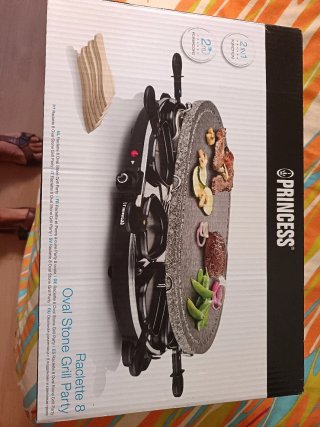 Raclette 8 Princess Piedra Oval. Sin utilizar