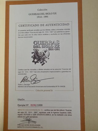 Colección Monedas Sellos Billetes Guerras Siglo XX