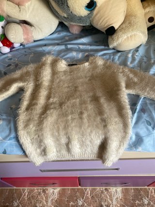 Jersey peludo beige talla XS